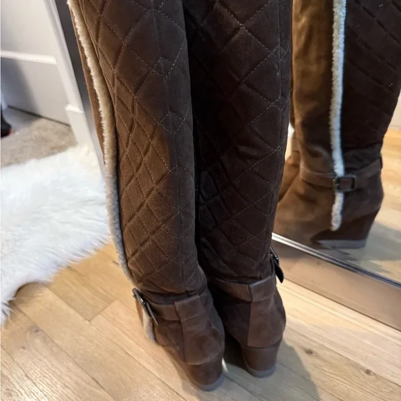 Aquatalia Brown Suede Knee-High Boots. Size 10 - Picture 5 of 11